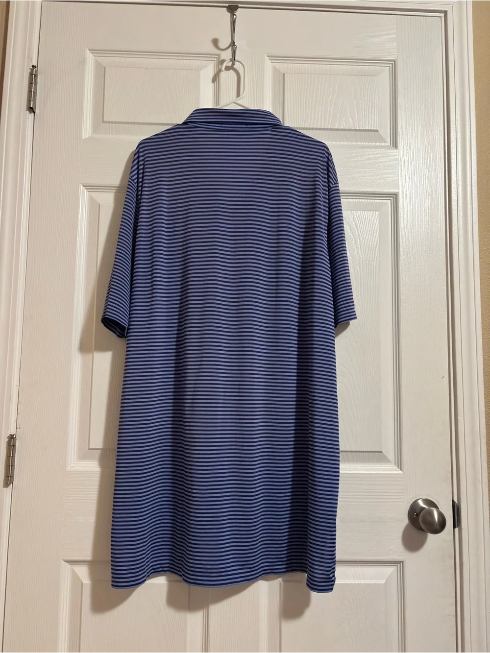 Ralph Lauren Navy and White Striped Polo Shirt
